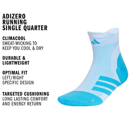 adidas Unisex Adizero Running Single Quarter Sock-2