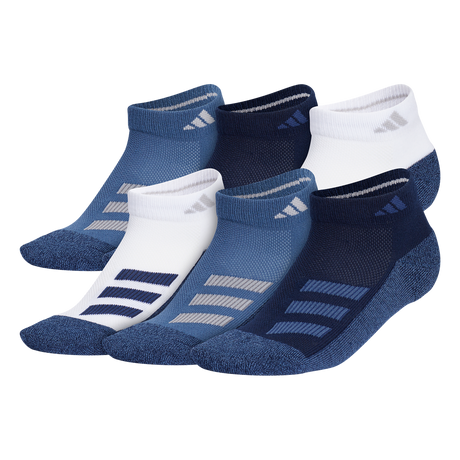 adidas Youth Cushioned Angle Stripe 6-Pack Low Cut Sock-1