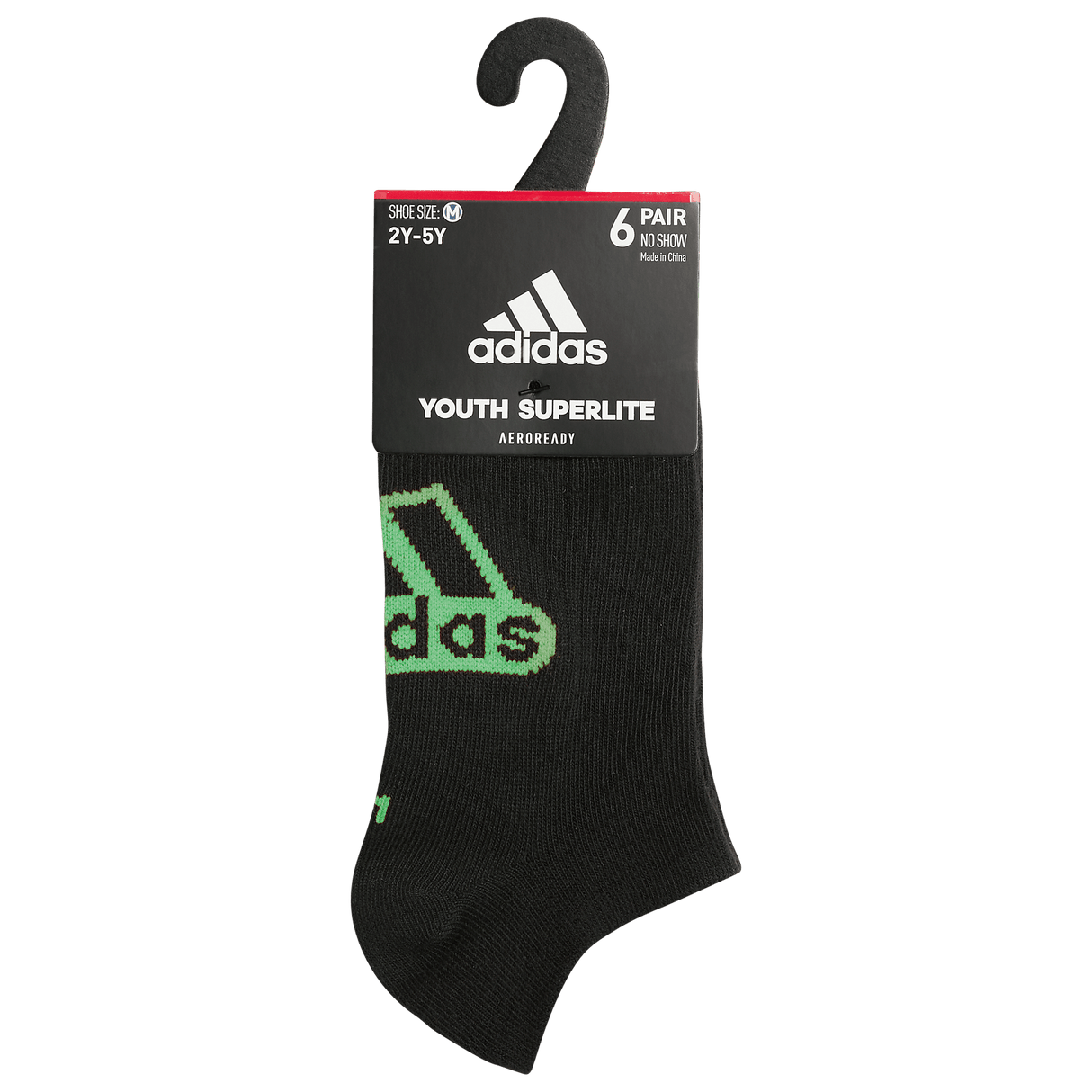 adidas Youth Superlite Classic 6-Pack No Show Sock-8