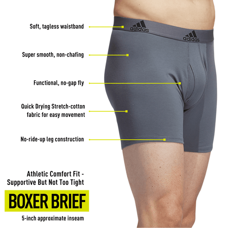 adidas Men's Stretch Cotton 3-Pack Boxer Brief-2