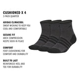 adidas Men's Cushioned X4 3-Pack Quarter Sock-2