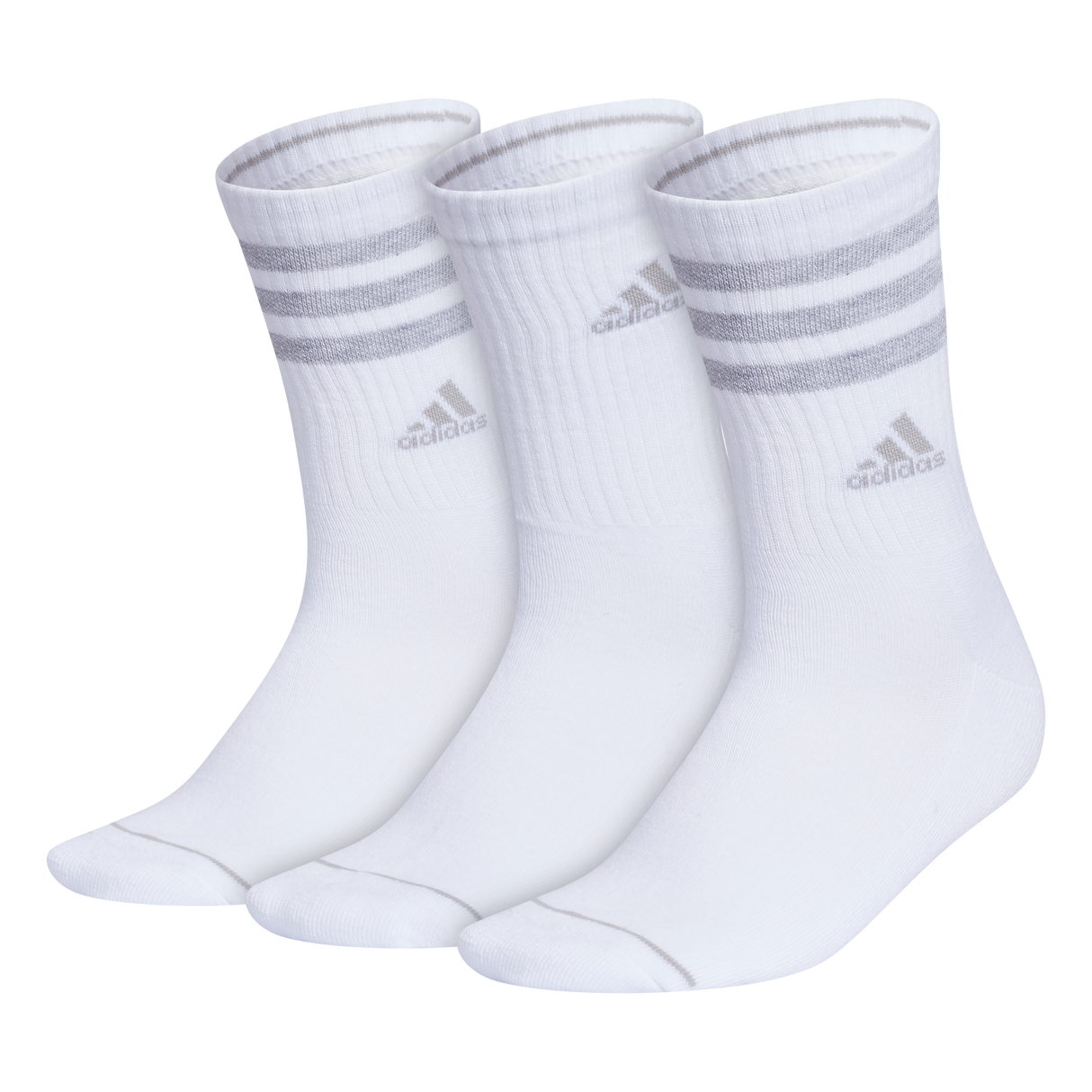 adidas Women's Cushioned 3-Stripe 3.0 3-Pack Crew Sock-1