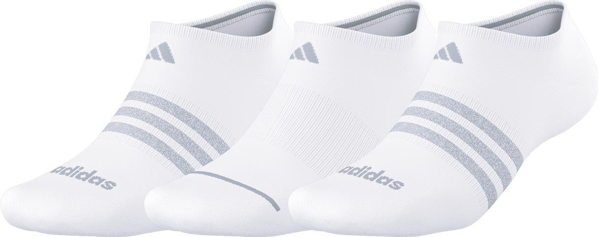 adidas Women's Cushioned 3-Stripe 4.0 3-Pack No Show Sock-1