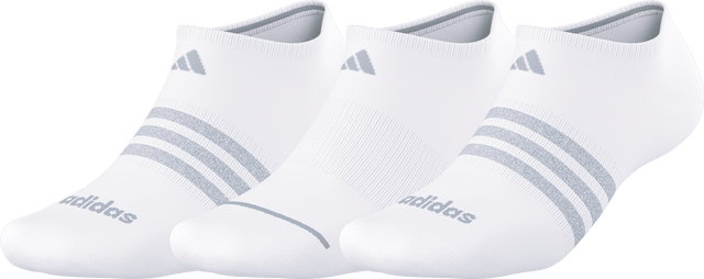 adidas Women's Cushioned 3-Stripe 4.0 3-Pack No Show Sock-1