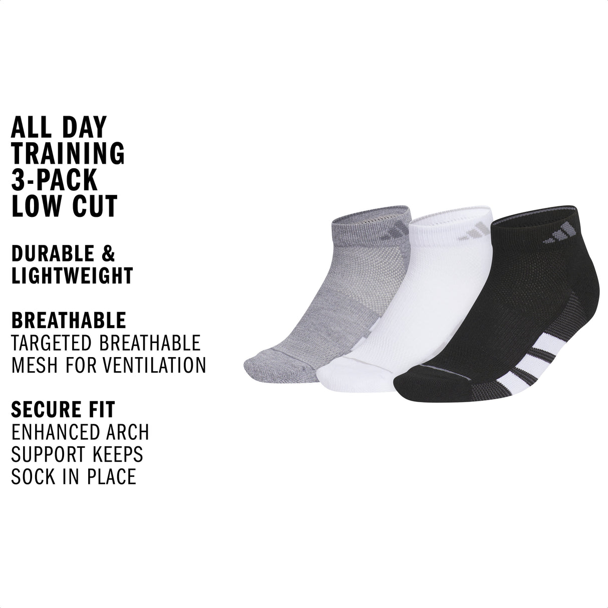 adidas Women's All Day Training 3-Pack Low Cut Sock-8