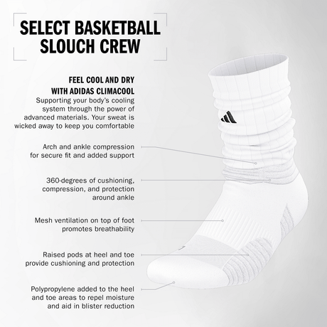 adidas Select Basketball Slouch Crew Sock-2