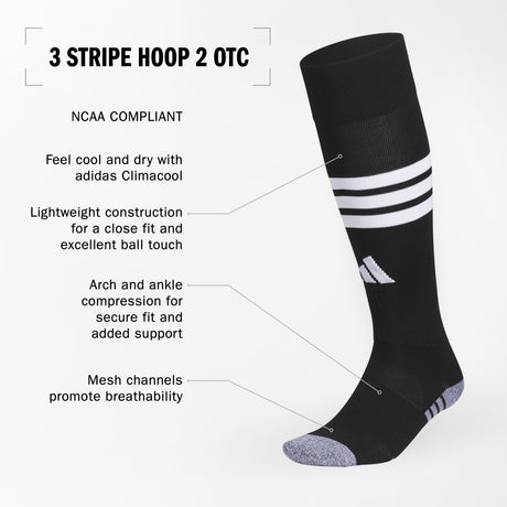 adidas 3 Stripe Hoop 2 OTC Sock-2