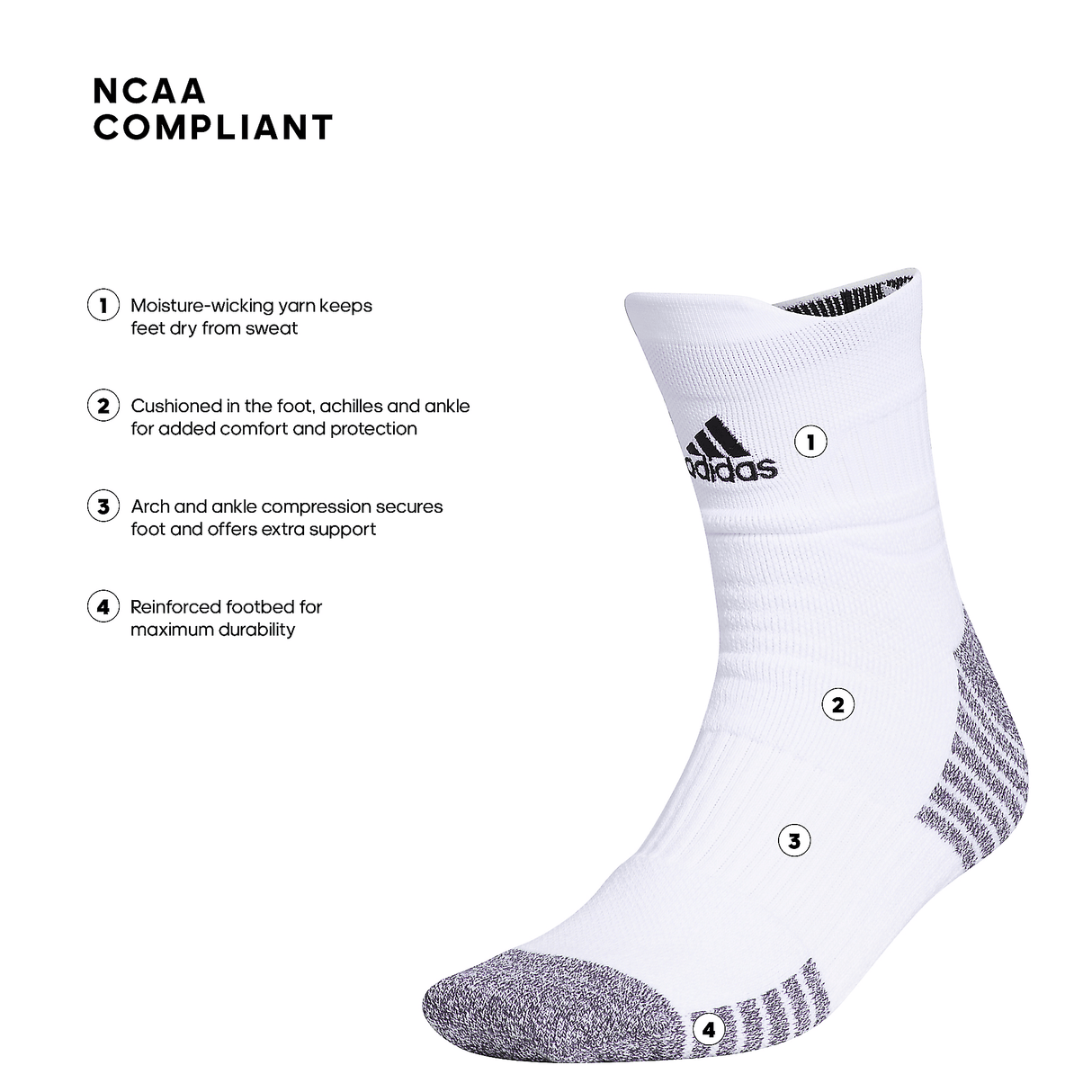 adidas 5-Star Team Cushioned High Quarter Sock-2
