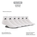 adidas Men's Athletic Cushioned 6-Pack Quarter Sock-2