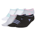 adidas Girl's Superlite 3.0 6-Pack No Show Sock-1