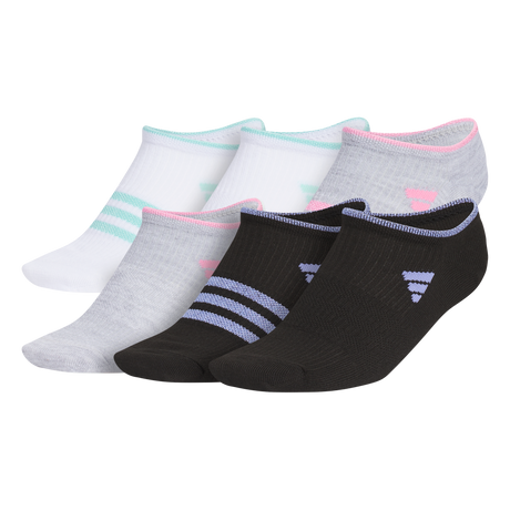 adidas Girl's Superlite 3.0 6-Pack No Show Sock-1