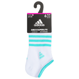 adidas Girl's Superlite 3.0 6-Pack No Show Sock-8