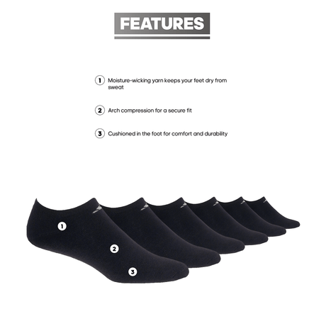 adidas Women's Athletic Cushioned 6-Pack No Show Sock-2
