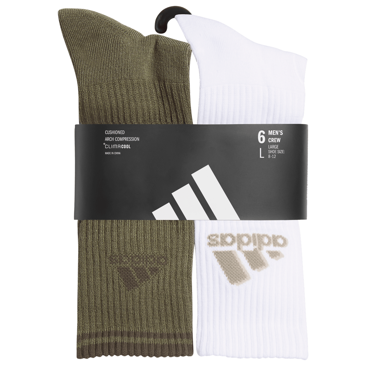 adidas Men's Athletic Cushioned Mixed 2.0 6-Pack Crew Sock-8