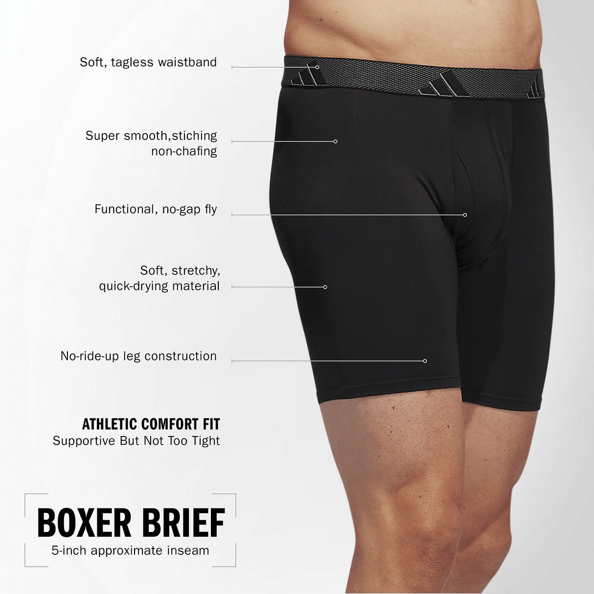 adidas Men's Microfiber 3-Pack Boxer Brief-2