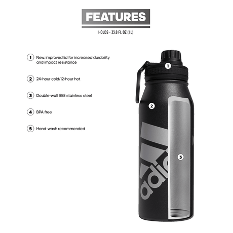 adidas Steel 1L Metal Bottle-2