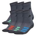 adidas Youth Cushioned Angle Stripe 6-Pack Crew Sock-1