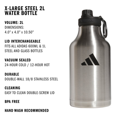 adidas XL Steel 2L Metal Bottle-2