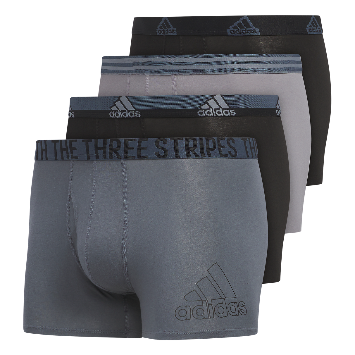 adidas Men's Stretch Cotton 4-Pack Trunk-1