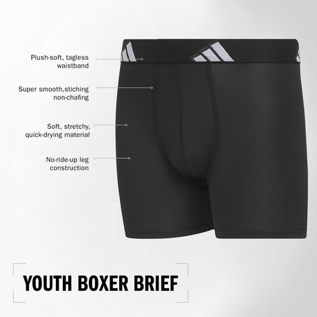 adidas Youth Microfiber Graphic 4-Pack Boxer Brief-2