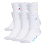 adidas Girl's Athletic Cushioned 6-Pack Crew Sock-1