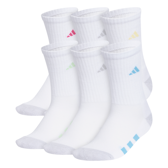 adidas Girl's Athletic Cushioned 6-Pack Crew Sock-1