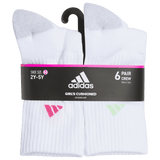adidas Girl's Athletic Cushioned 6-Pack Crew Sock-6