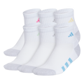 adidas Girl's Athletic Cushioned 6-Pack Quarter Sock-1