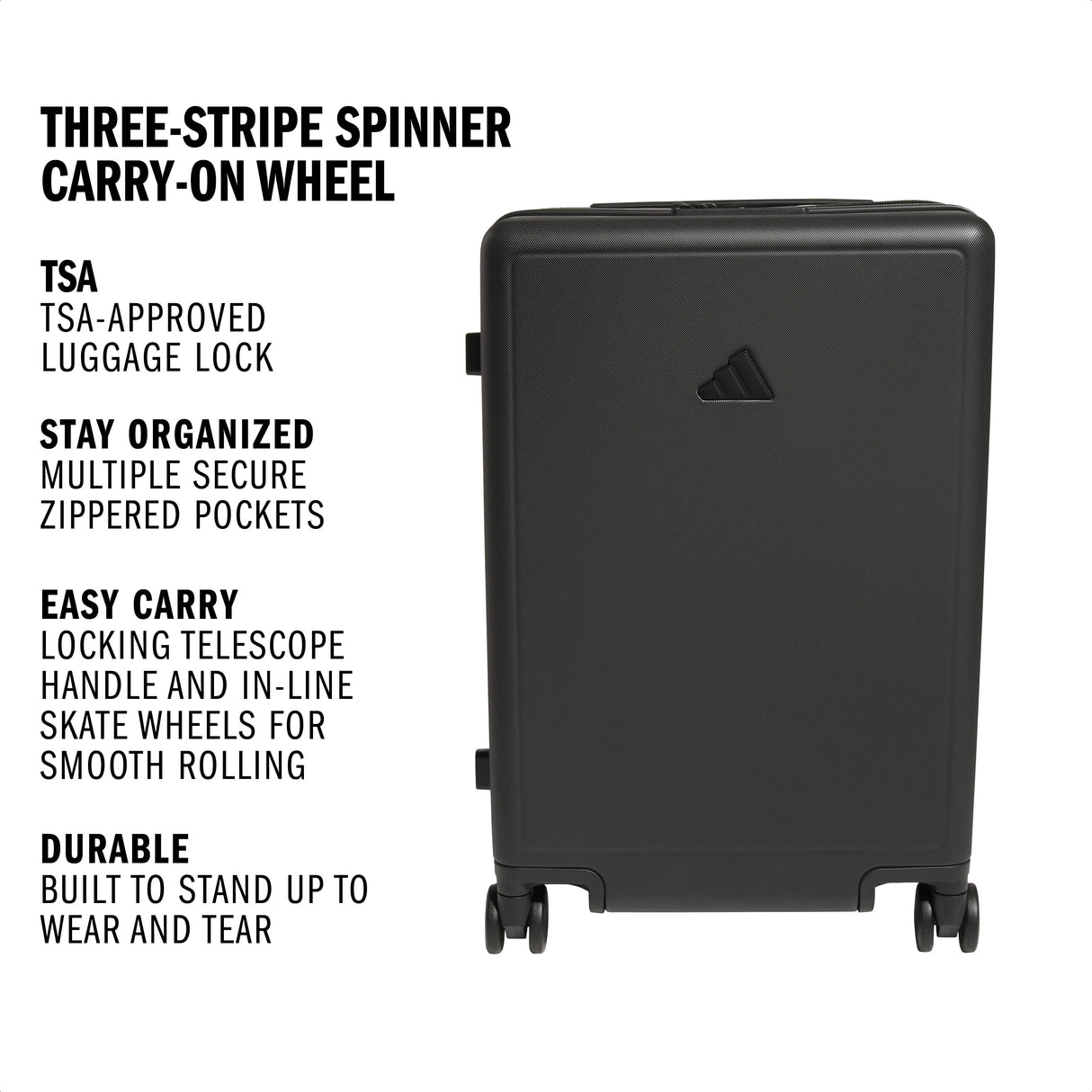 adidas Three-Stripe Spinner Carry-On Wheel Bag-2