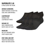 adidas Men's Superlite 3.0 6-Pack Super No Show Sock-2