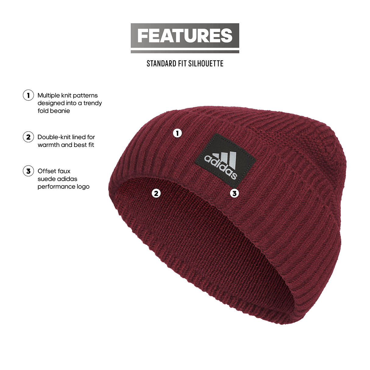 adidas Men's Pine Knot 4 Fold Beanie-2