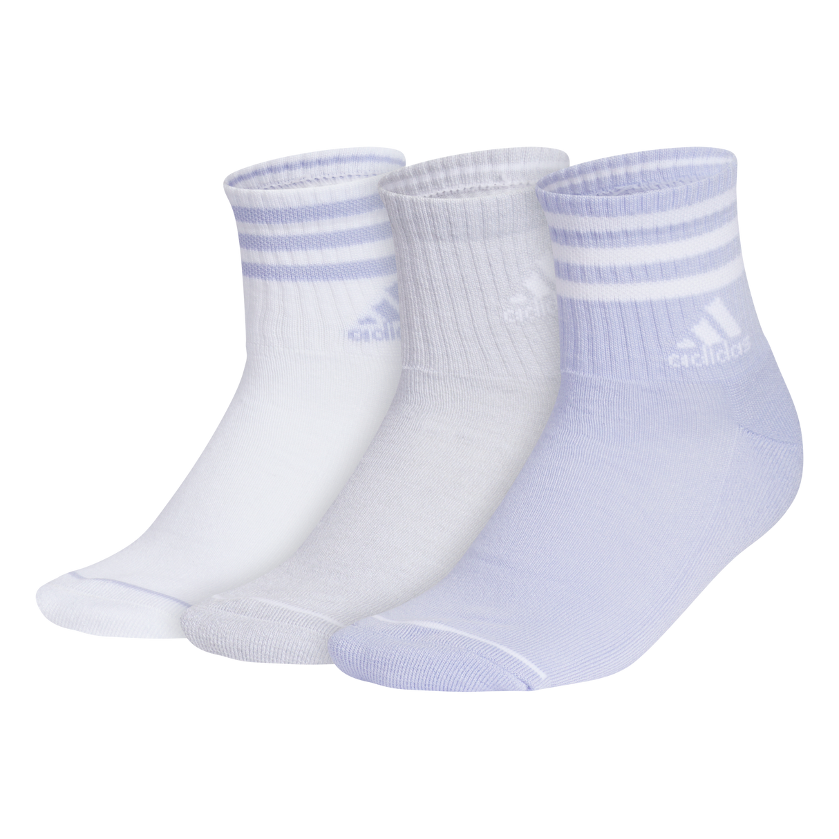 adidas Women's Cushioned 3-Stripe 3.0 3-Pack High Quarter Sock-1