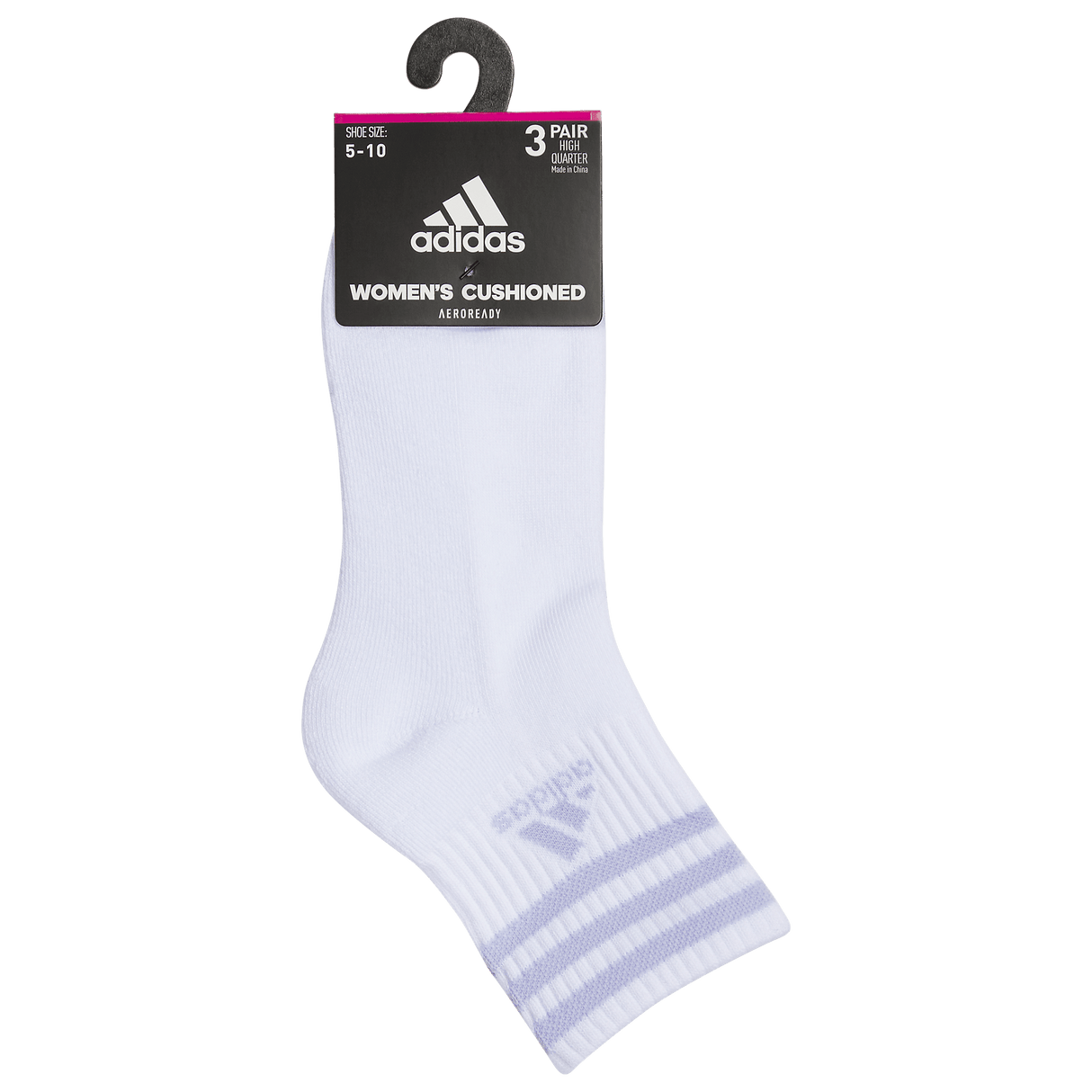 adidas Women's Cushioned 3-Stripe 3.0 3-Pack High Quarter Sock-8