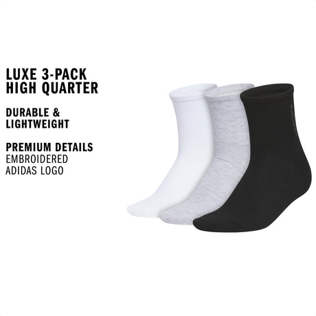adidas Women's Luxe 3-Pack High Quarter Sock-2