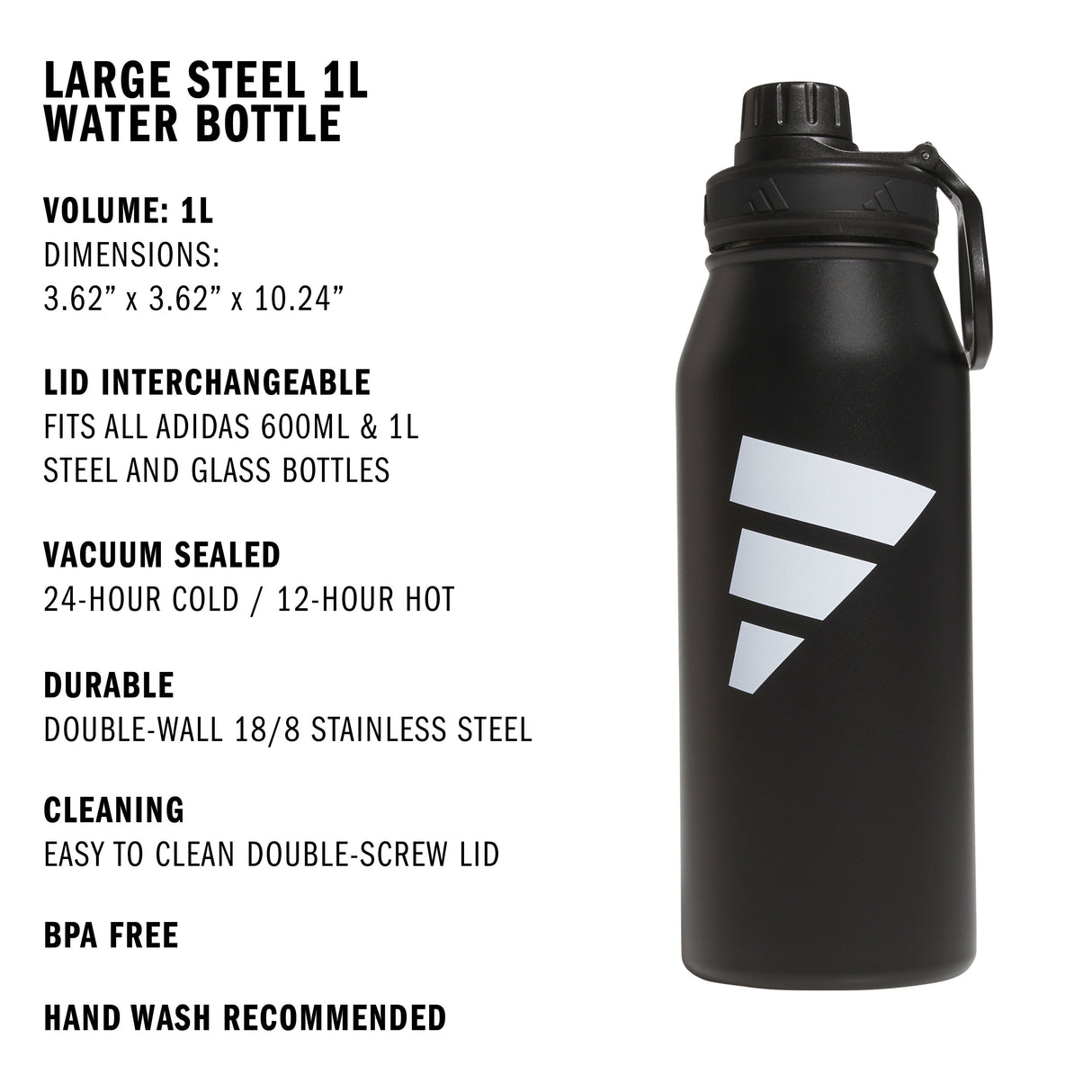 adidas L Steel 1L Metal Bottle-2