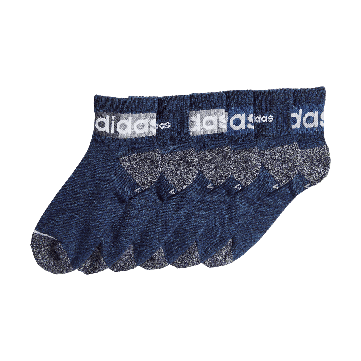 adidas Youth Blocked Linear II 6-Pack Quarter Sock-8