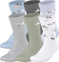 adidas Women's Athletic Cushioned Graphic 6-Pack Crew Sock-1