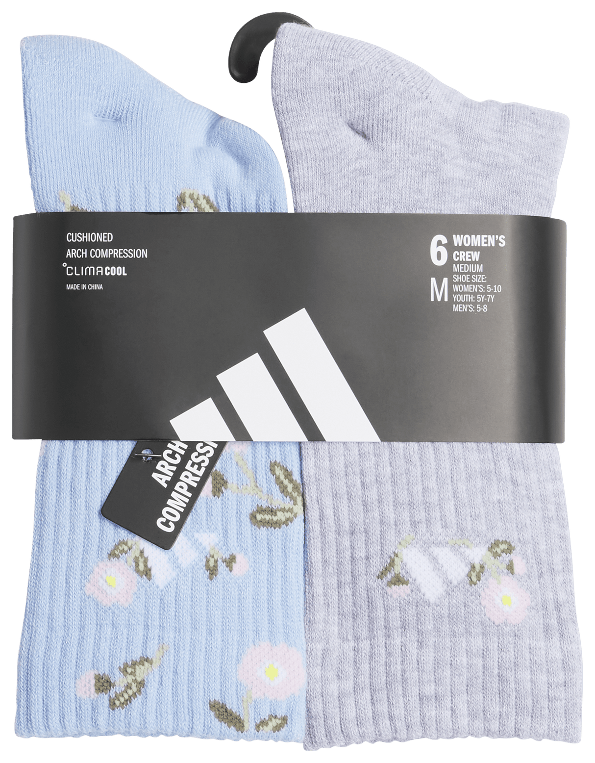 adidas Women's Athletic Cushioned Graphic 6-Pack Crew Sock-5