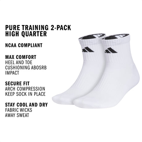 adidas Pure Training 2-Pack High Quarter Sock-2