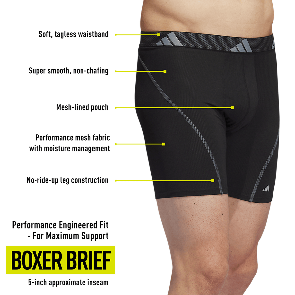 adidas Men's Performance Mesh 3-Pack Boxer Brief-2