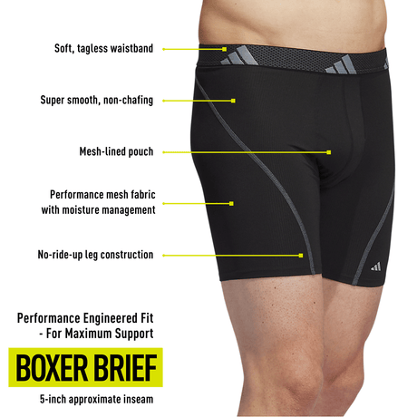 adidas Men's Performance Mesh 3-Pack Boxer Brief-2