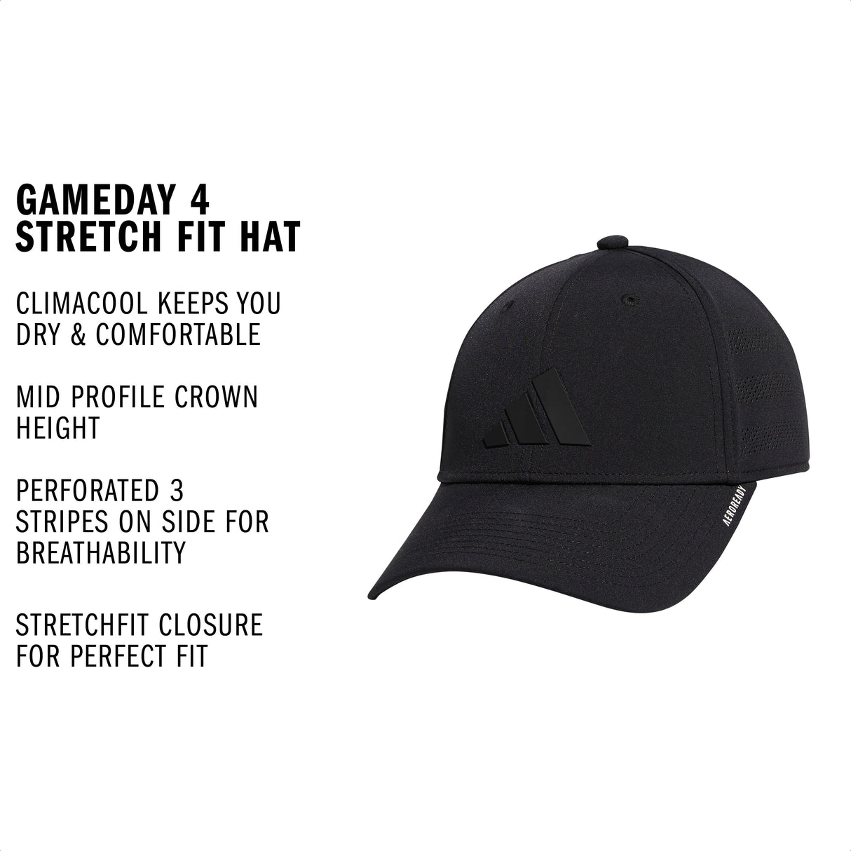 adidas Men's Gameday 4 Stretch Fit Hat-2