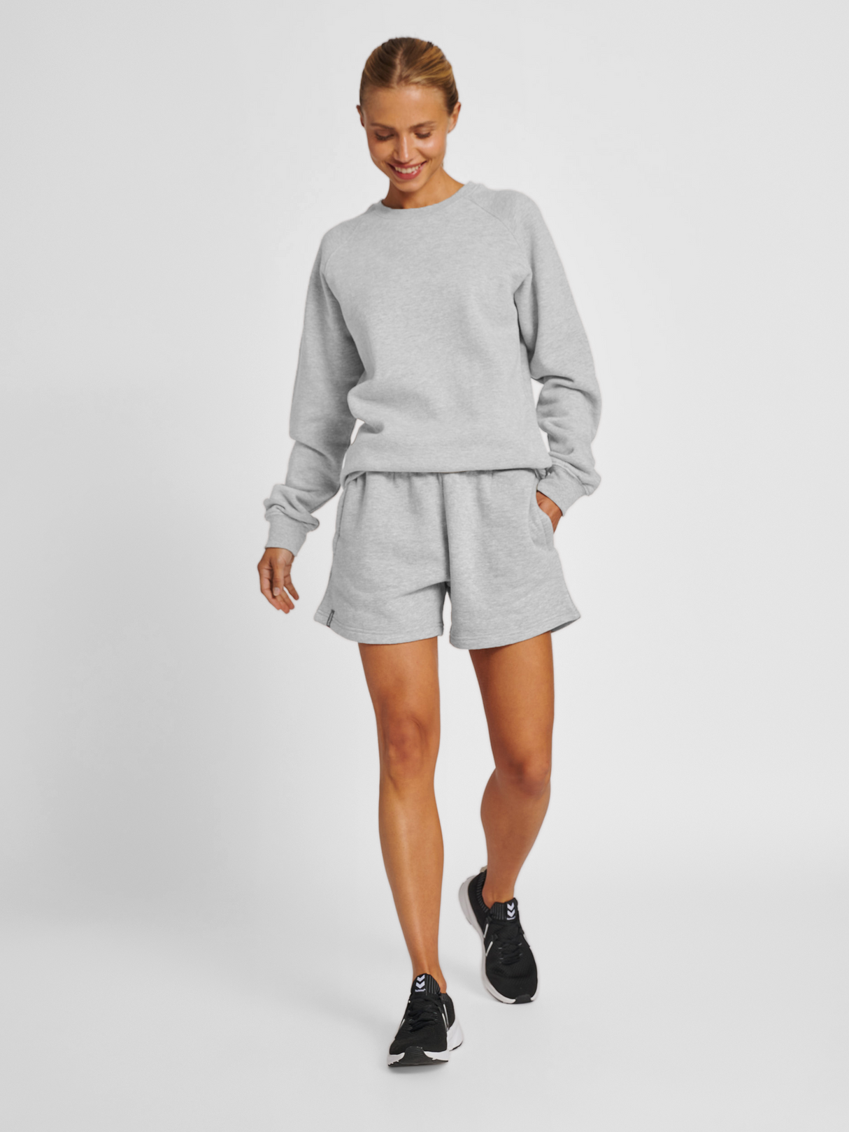 hummel Women's Red Basic Sweat Shorts-4