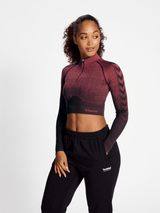 hummel Women's Mindful Training Fade Seamless Half Zip-5