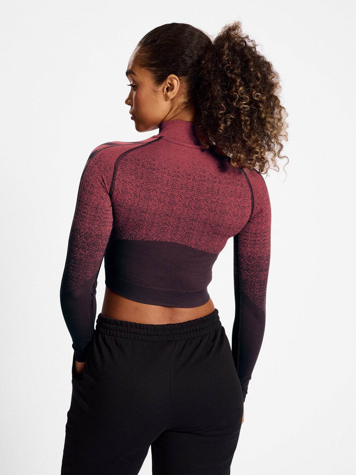 hummel Women's Mindful Training Fade Seamless Half Zip-6