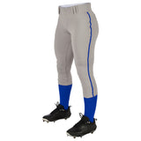 Champro Girl's Tournament Low Rise Softball Pants with Piping-1