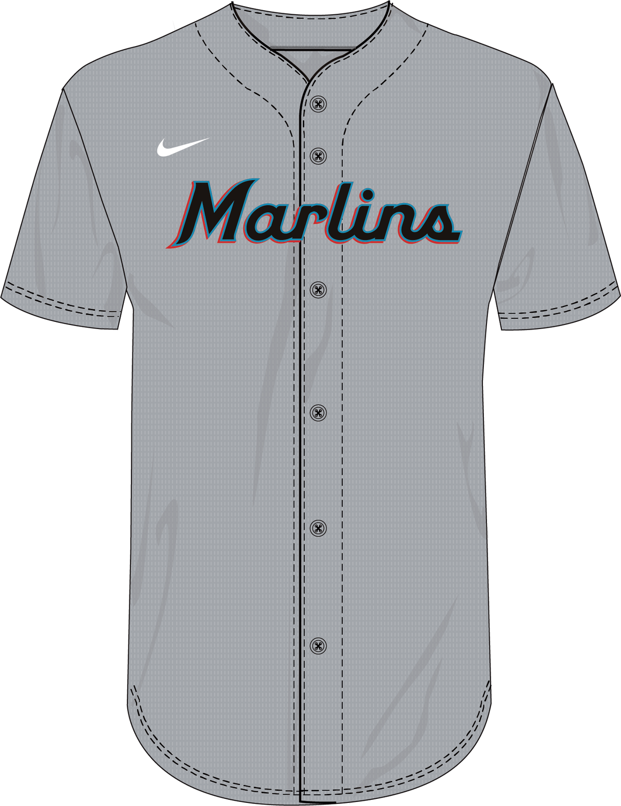 Nike Miami Marlins Adult Institutional Full Button Jersey-1