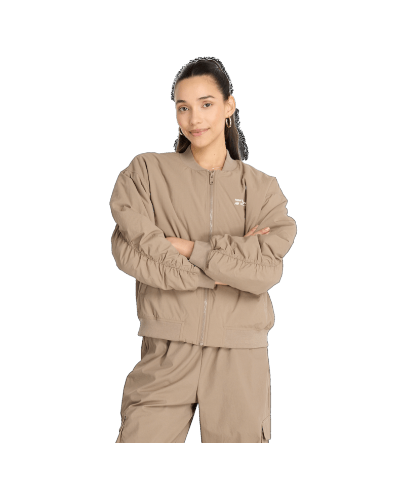 New Balance Women's Linear Heritage Woven Bomber Jacket-1