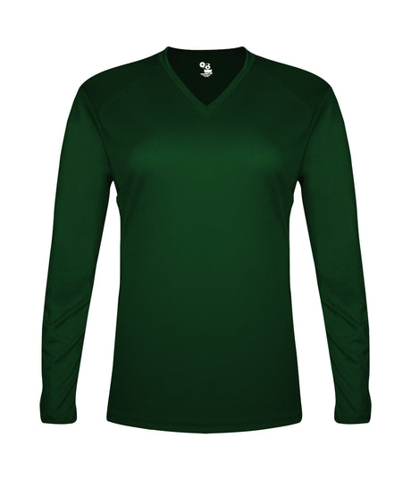Badger Sport  Women's Tri-blend ' V-neck L/s T
