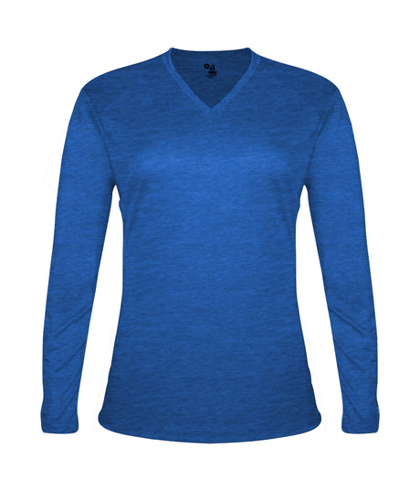 Badger Sport  Women's Tri-blend ' V-neck L/s T